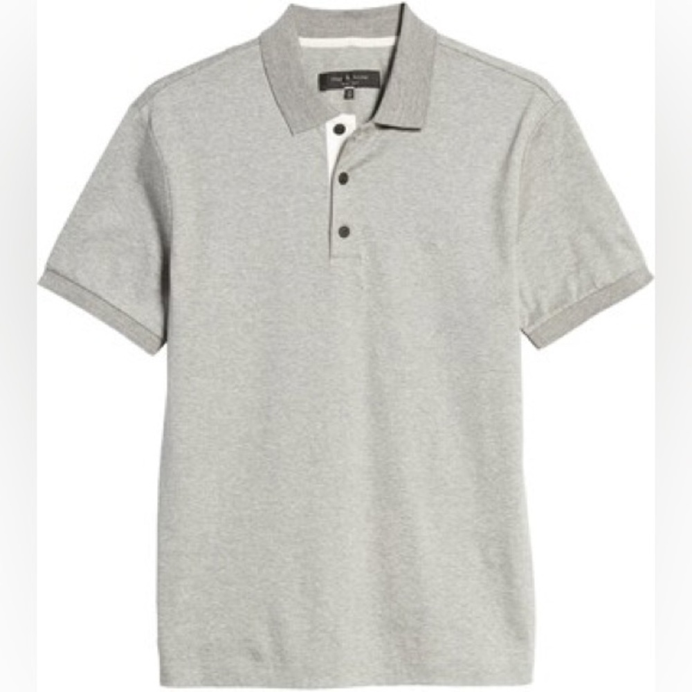 NWT Men’s Rag & Bone interlock slim fit heather grey polo